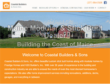 Tablet Screenshot of coastalbuildersofmaine.com